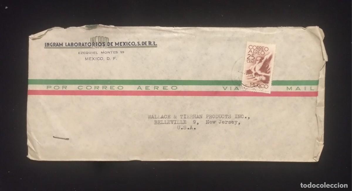 Sellos: TS) CIRCA 1946 MEXICO, COVER SENT FROM MEXICO CITY TO NEW JERSEY, AIRMAIL,WITH THE AMERICA UNITED FO