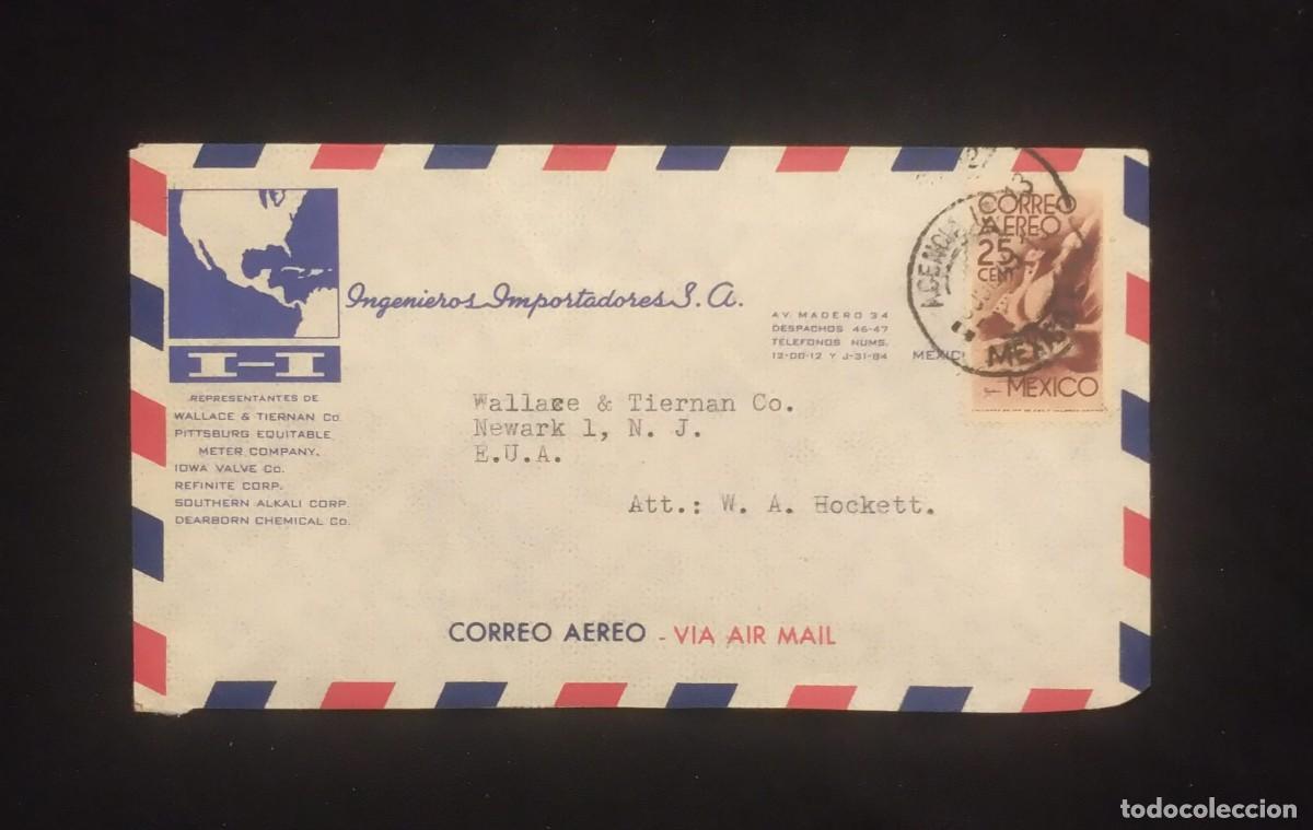 Sellos: TS) CIRCA 1950 MEXICO, COVER SENT FROM MEXICO CITY TO NEW JERSEY, AIRMAIL,WITH THE AMERICA UNITED FO