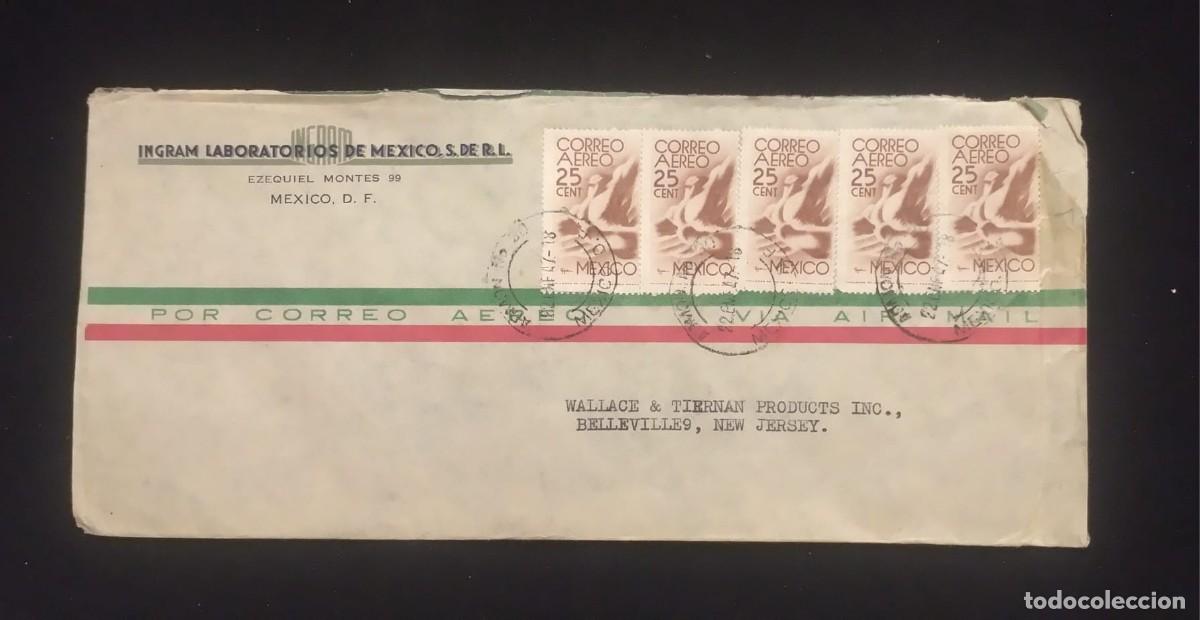 Sellos: TS) 1947 MEXICO, COVER SENT FROM MEXICO CITY TO NEW JERSEY, AIRMAIL,WITH THE AMERICA UNITED FOR FREE