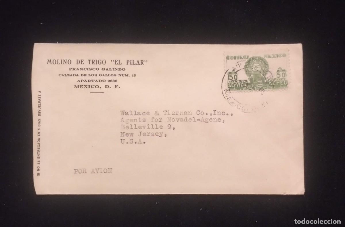 Sellos: TS) CIRCA 1940 MEXICO, COVER SENT FROM MEXICO CITY TO NEW JERSEY, AIRMAIL, WITH THE URUAPAN POTTERY.