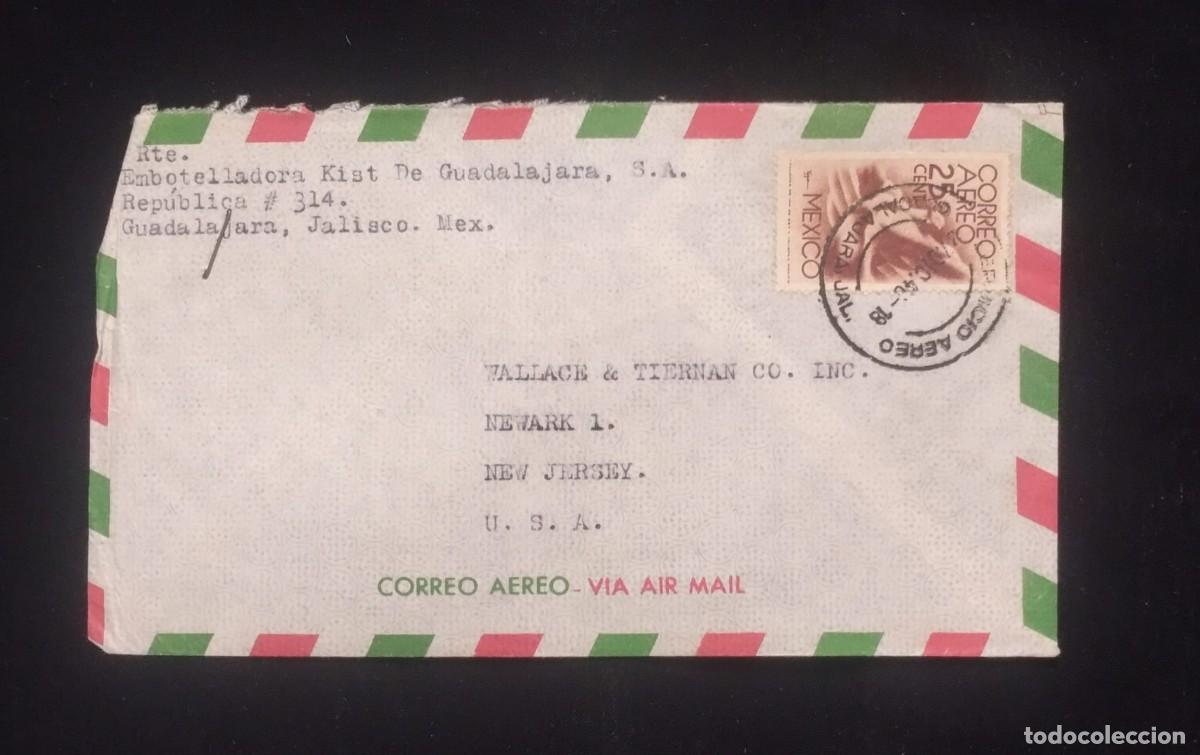 Sellos: TS) 1948 MEXICO, COVER SENT FROM GUADALAJARA TO NEW JERSEY, AIRMAIL,WITH THE AMERICA UNITED FOR FREE