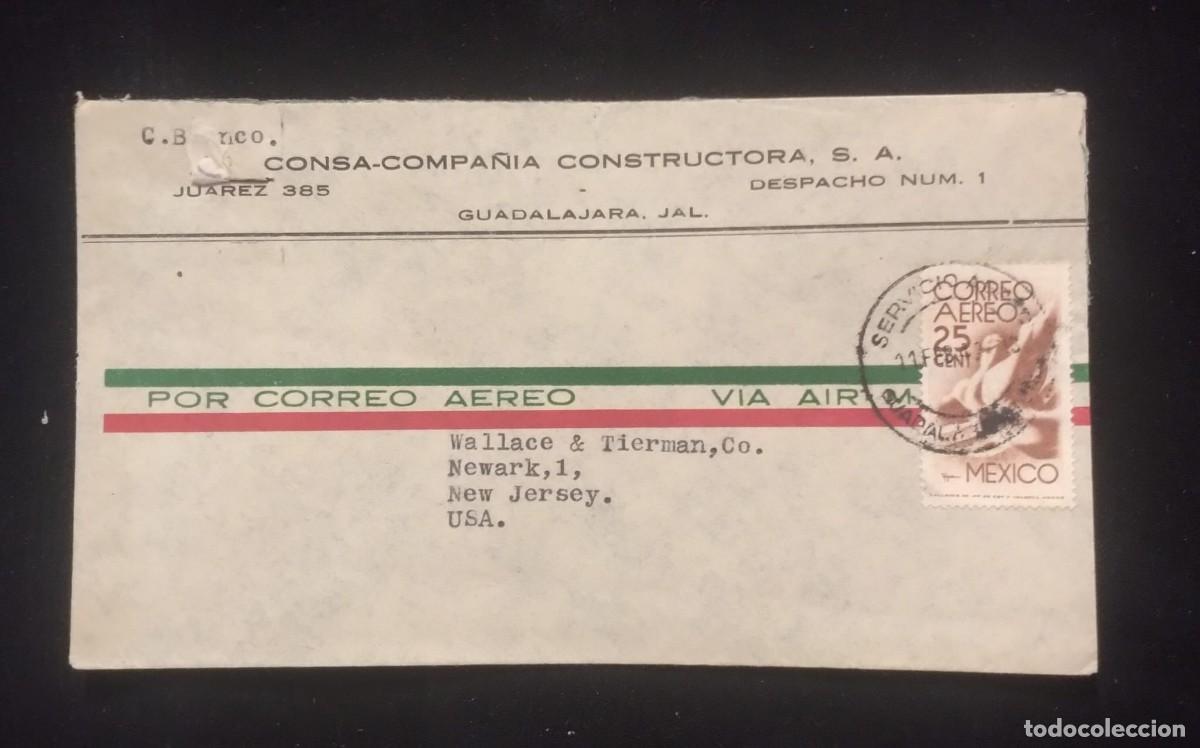 Sellos: TS) 1948 MEXICO, COVER SENT FROM GUADALAJARA TO NEW JERSEY, AIRMAIL,WITH THE AMERICA UNITED FOR FREE