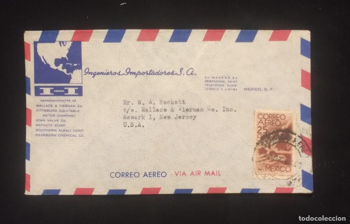 Sellos: TS) CIRCA 1950 MEXICO, COVER SENT FROM MEXICO CITY TO NEW JERSEY, AIRMAIL,WITH THE AMERICA UNITED FO