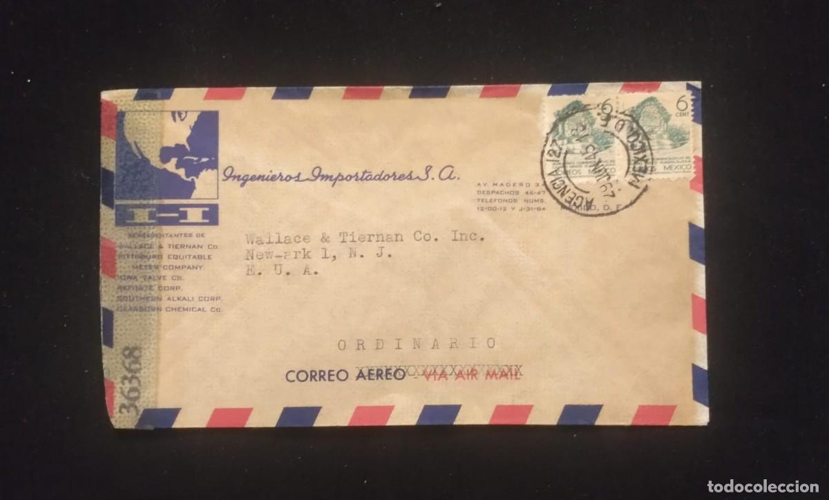 Sellos: TS) 1945 MEXICO,ORDINARY, COVER SENT FROM MEXICO CITY TO NEW JERSEY, AIRMAIL,WITH THE HIGHWAY BETWEE