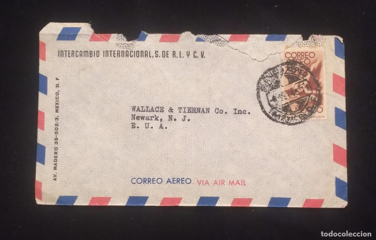 Sellos: TS) 1945 MEXICO, COVER SENT FROM MEXICO CITY TO NEW JERSEY, AIRMAIL,WITH THE AMERICA UNITED FOR FREE