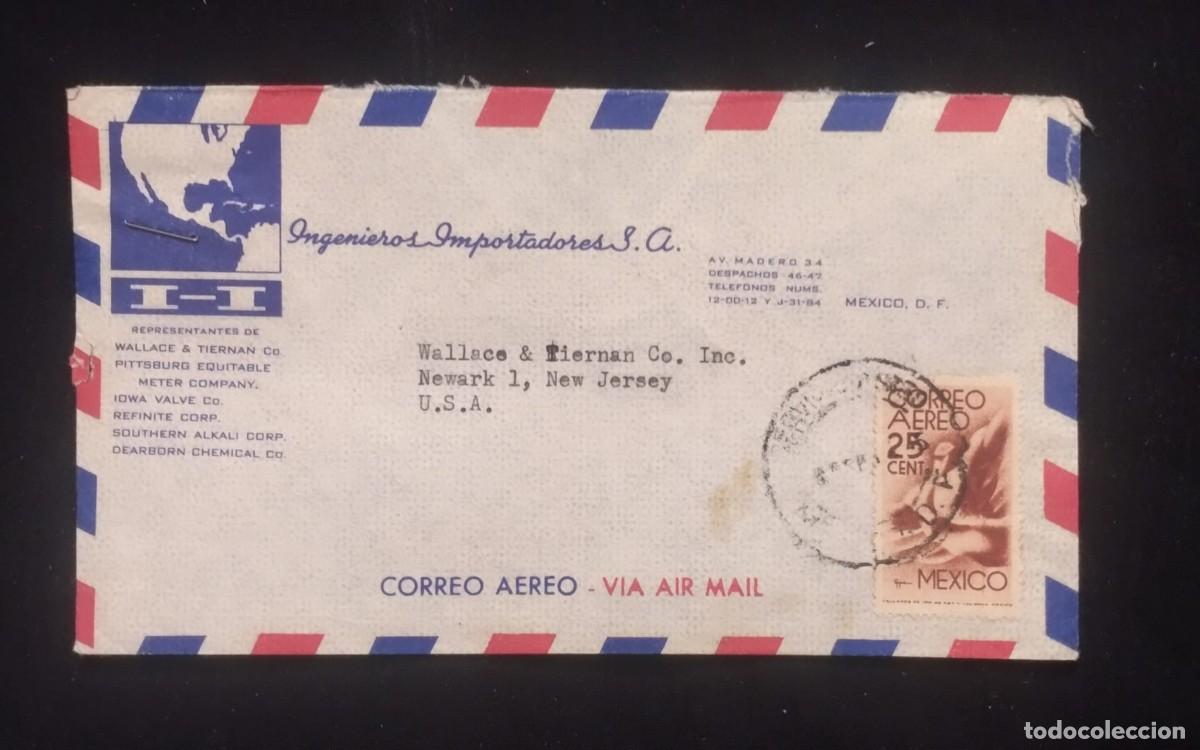 Sellos: TS) 1944 MEXICO, COVER SENT FROM MEXICO CITY TO NEW JERSEY, AIRMAIL,WITH THE AMERICA UNITED FOR FREE