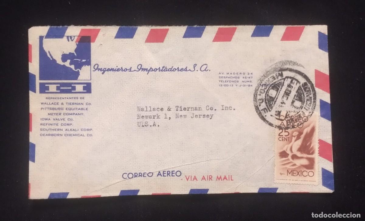 Sellos: TS) CIRCA 1948 MEXICO, COVER SENT FROM MEXICO CITY TO NEW JERSEY, AIRMAIL,WITH THE AMERICA UNITED FO
