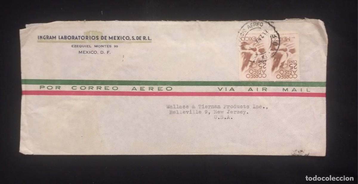 Sellos: TS) 1946 MEXICO, COVER SENT FROM MEXICO CITY TO NEW JERSEY, AIRMAIL,WITH THE AMERICA UNITED FOR FREE