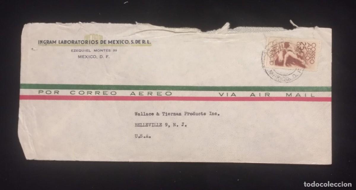 Sellos: TS) 1944 MEXICO, COVER SENT FROM MEXICO CITY TO NEW JERSEY, AIRMAIL,WITH THE AMERICA UNITED FOR FREE