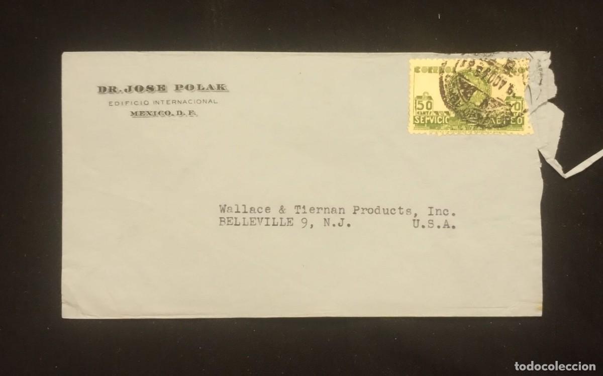 Sellos: TS) CIRCA 1945 MEXICO, COVER SENT FROM MEXICO CITY TO NEW JERSEY, AIRMAIL, WITH THE URUAPAN POTTERY,