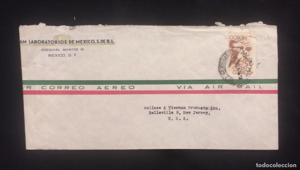 Sellos: TS) 1946 MEXICO, COVER SENT FROM MEXICO CITY TO NEW JERSEY, AIRMAIL,WITH THE AMERICA UNITED FOR FREE