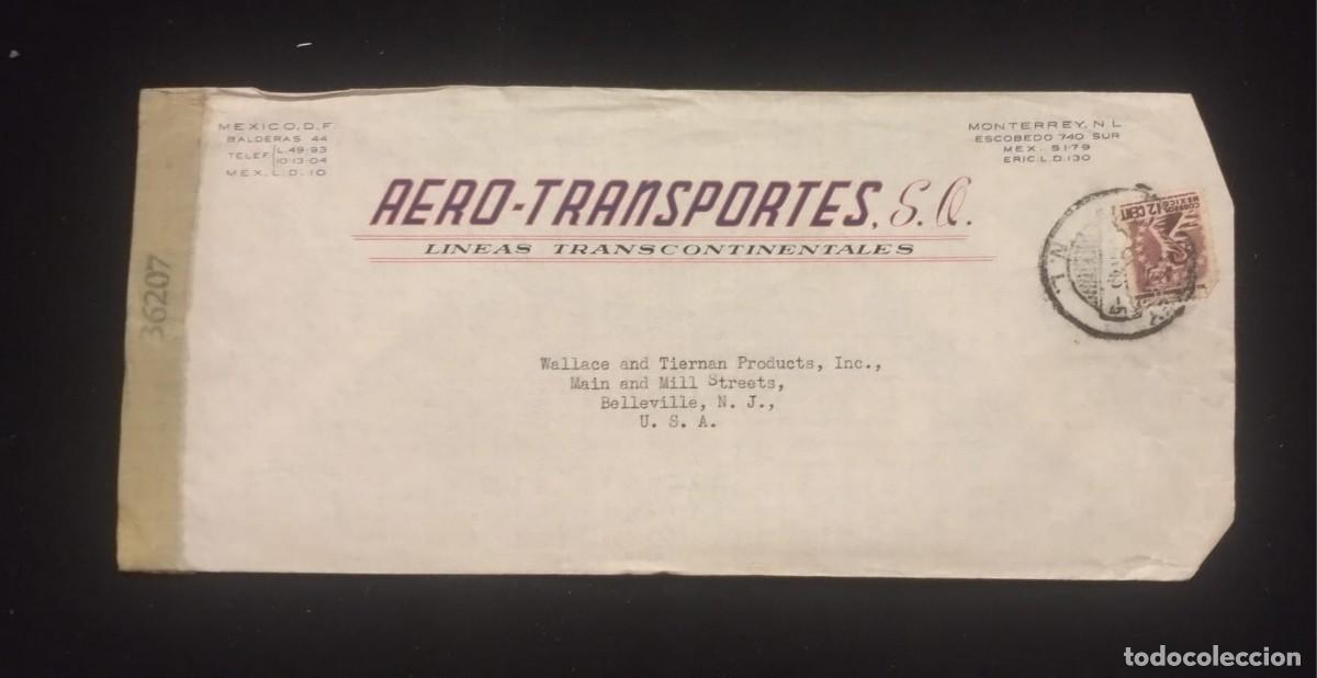 Sellos: TS) CIRCA 1945 MEXICO, COVER SENT FROM MEXICO CITY TO NEW JERSEY, AIRMAIL,WITH THE AMERICA UNITED FO