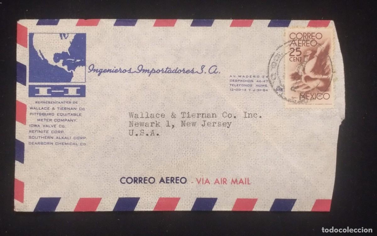 Sellos: TS) 1944 MEXICO, COVER SENT FROM MEXICO CITY TO NEW JERSEY, AIRMAIL,WITH THE AMERICA UNITED FOR FREE