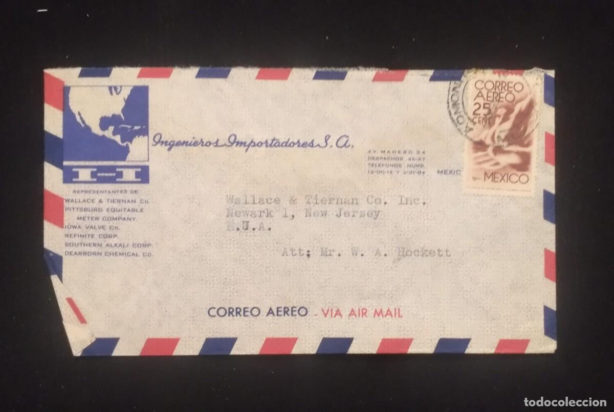 Sellos: TS) CIRCA 1950 MEXICO, COVER SENT FROM MEXICO CITY TO NEW JERSEY, AIRMAIL,WITH THE AMERICA UNITED FO