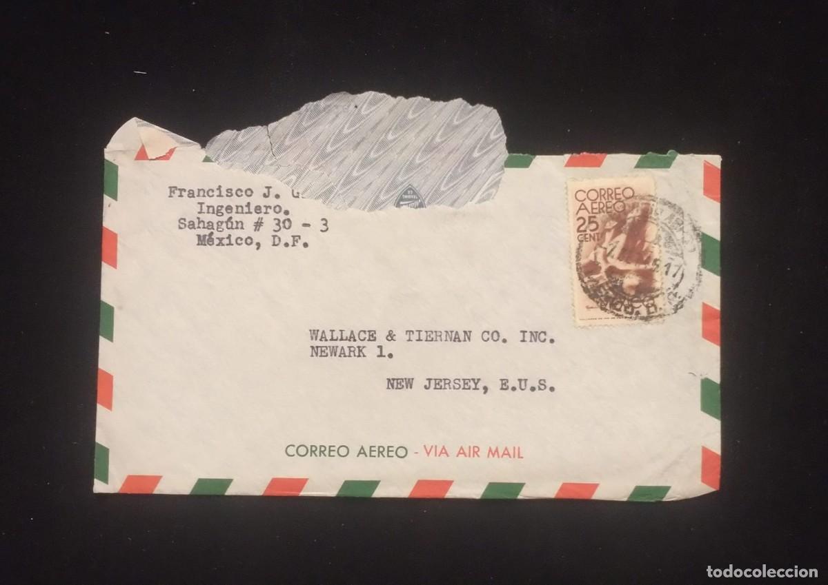 Sellos: TS) 1945 MEXICO, COVER SENT FROM MEXICO CITY TO NEW JERSEY, AIRMAIL,WITH THE AMERICA UNITED FOR FREE