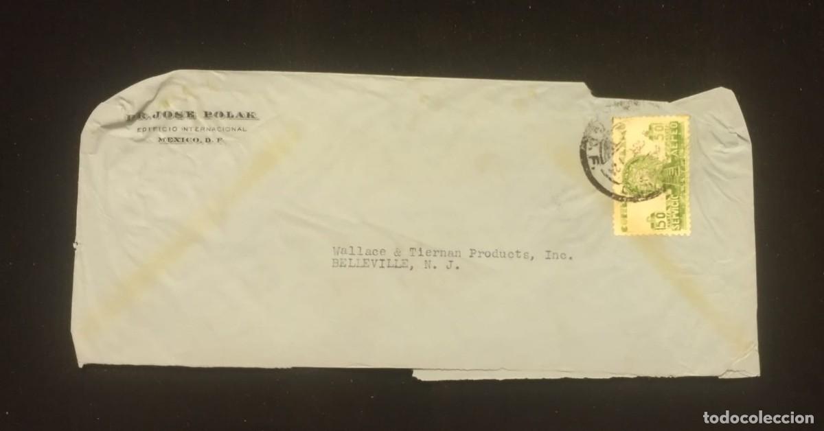 Sellos: TS) CIRCA 1940 MEXICO, COVER SENT FROM MEXICO CITY TO NEW JERSEY, AIRMAIL, WITH THE URUAPAN POTTERY.