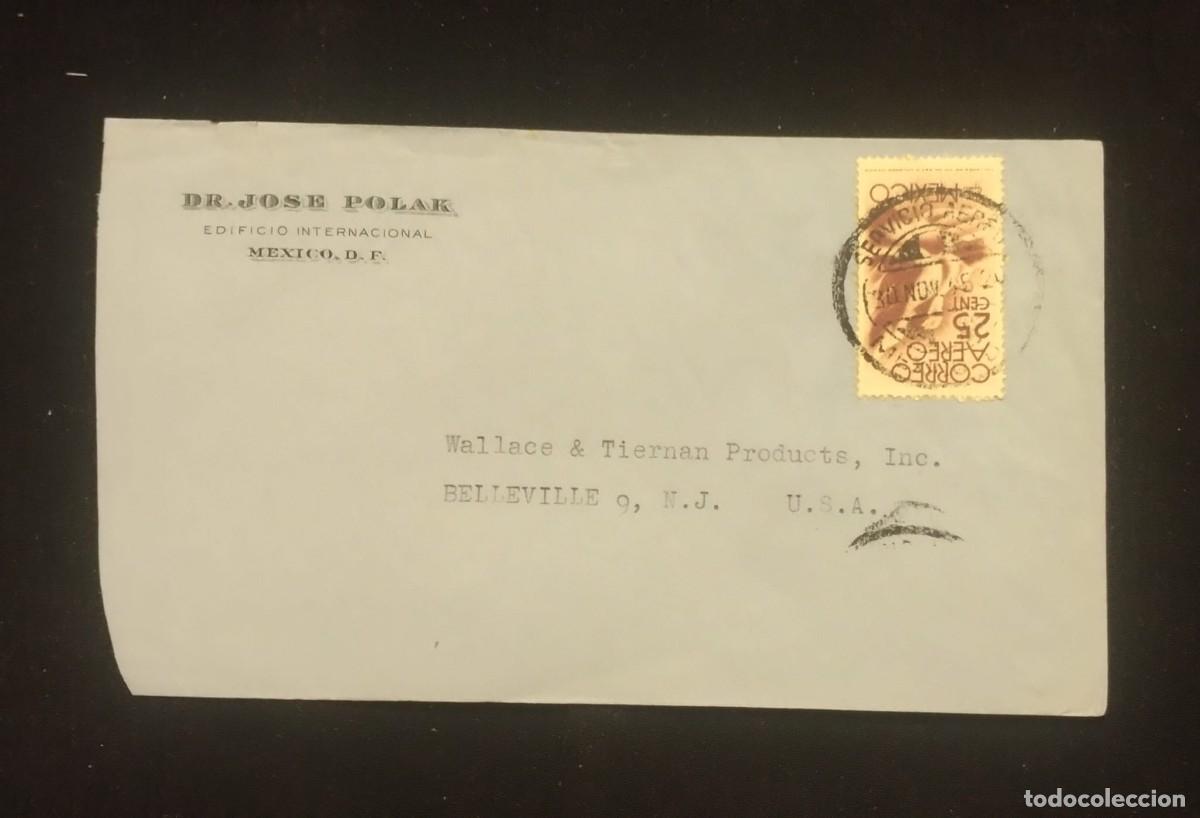 Sellos: TS) 1945 MEXICO, COVER SENT FROM MEXICO CITY TO NEW JERSEY, AIRMAIL,WITH THE AMERICA UNITED FOR FREE