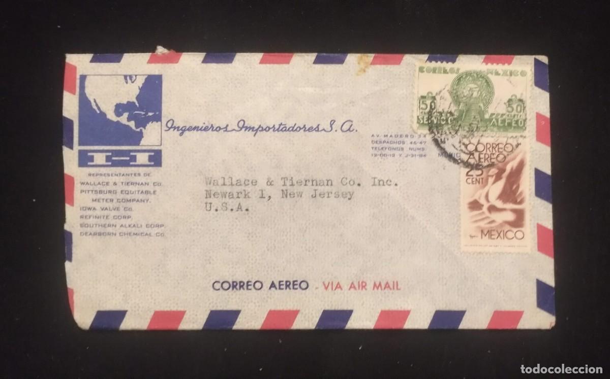 Sellos: TS) CIRCA 1950 MEXICO, COVER SENT FROM MEXICO CITY TO NEW JERSEY, AIRMAIL,WITH THE AMERICA UNITED FO