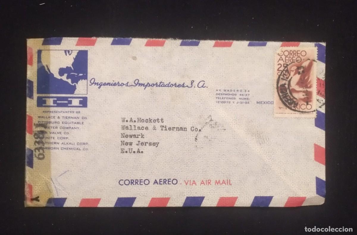 Sellos: TS) 1940 MEXICO, COVER SENT FROM MEXICO CITY TO NEW JERSEY, AIRMAIL,WITH THE AMERICA UNITED FOR FREE