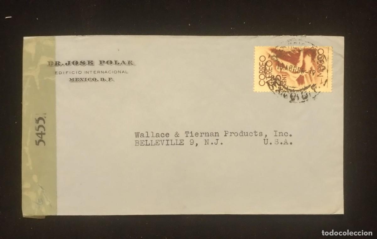 Sellos: TS) 1956 MEXICO, COVER SENT FROM MEXICO CITY TO NEW JERSEY, AIRMAIL,WITH THE AMERICA UNITED FOR FREE