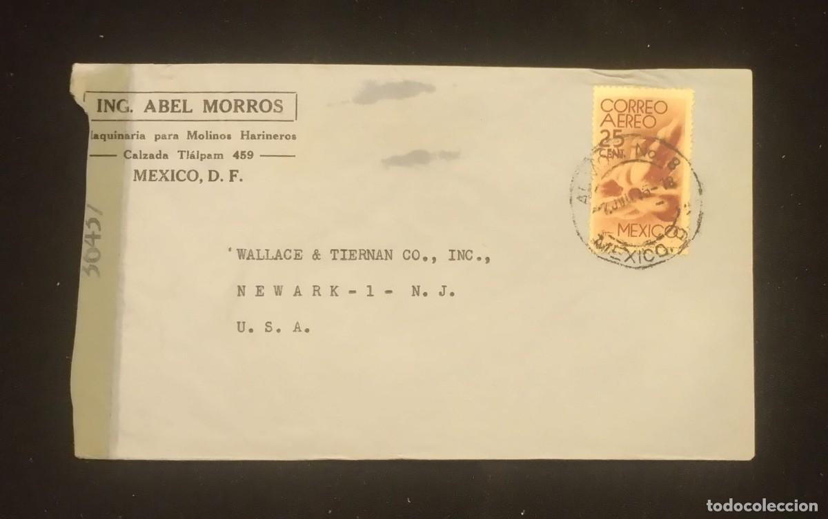 Sellos: TS) 1945 MEXICO, COVER SENT FROM MEXICO CITY TO NEW JERSEY, AIRMAIL,WITH THE AMERICA UNITED FOR FREE
