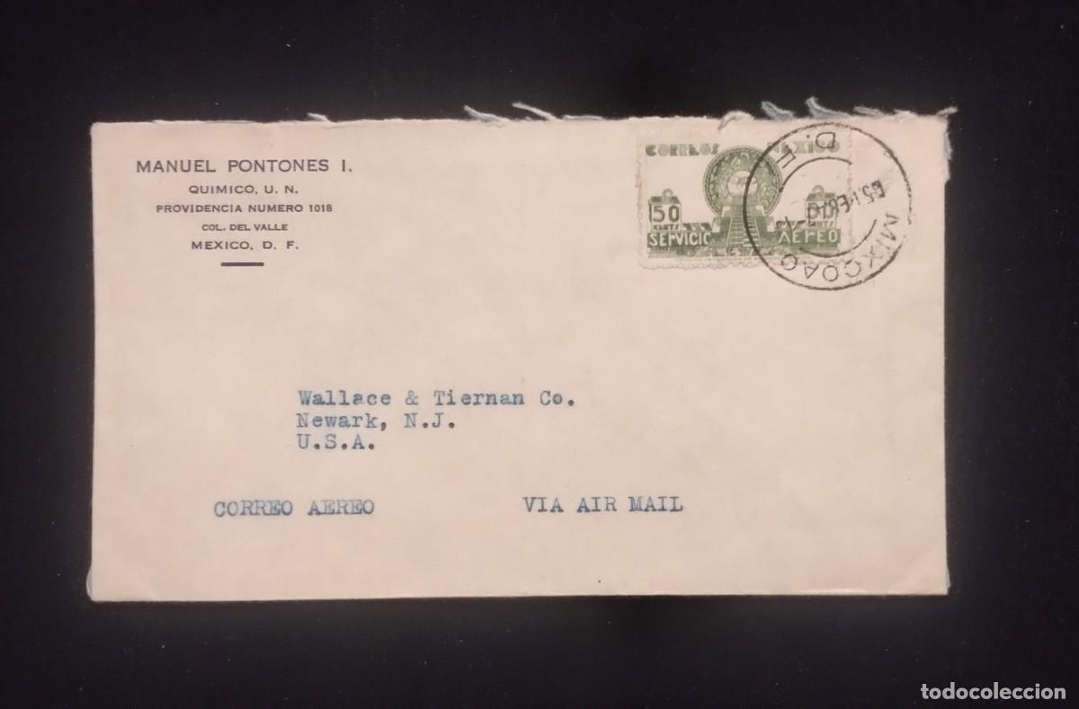 Sellos: TS) 1935 MEXICO, COVER SENT FROM MEXICO CITY TO NEW JERSEY, AIRMAIL, WITH THE URUAPAN POTTERY.
