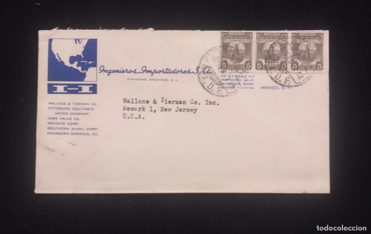 Sellos: TS) 1940 MEXICO, AIRMAIL, COVER SENT FROM MEXICO CITY TO NEW JERSEY, WITH THE TOWER OF LOS REMEDIOS,