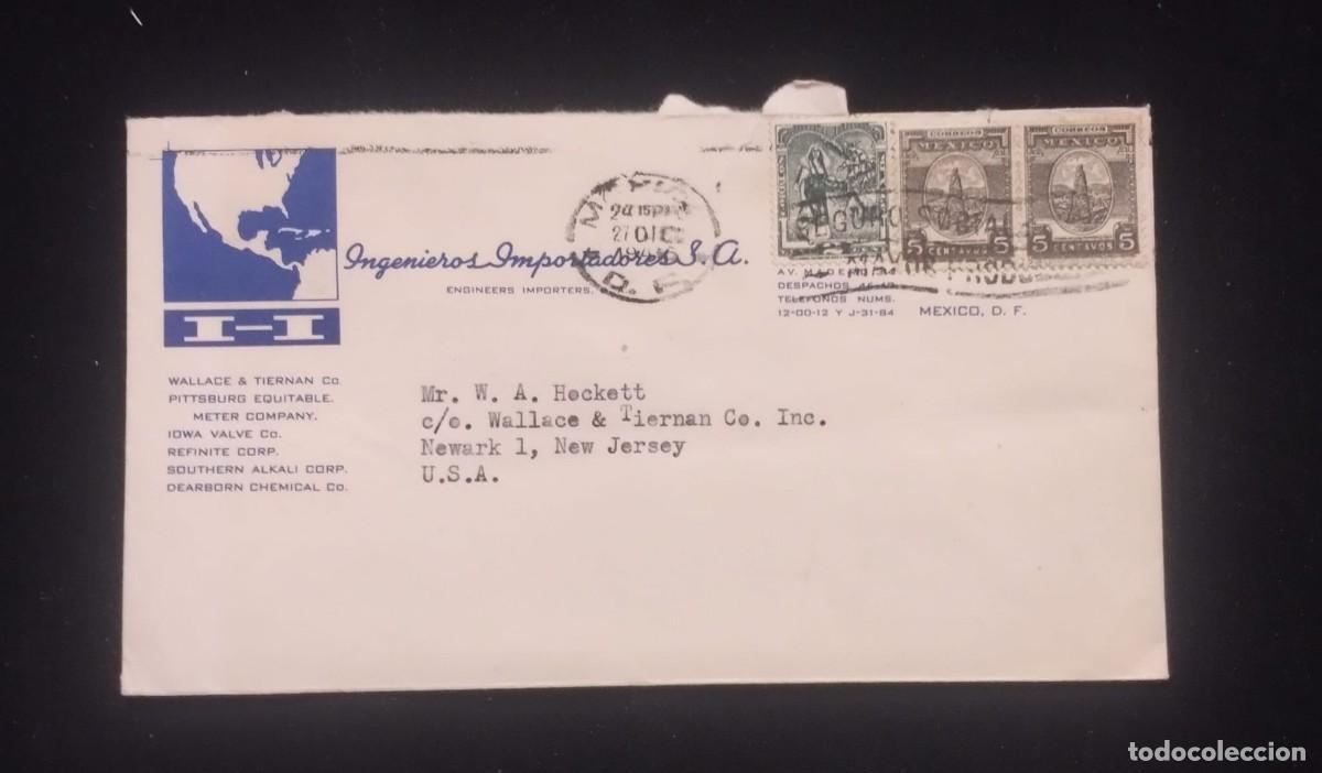 Sellos: TS) 1940 MEXICO, SLOGAN CANCELLATION, COVER SENT FROM MEXICO CITY TO NEW JERSEY, AIRMAIL, WITH THE T