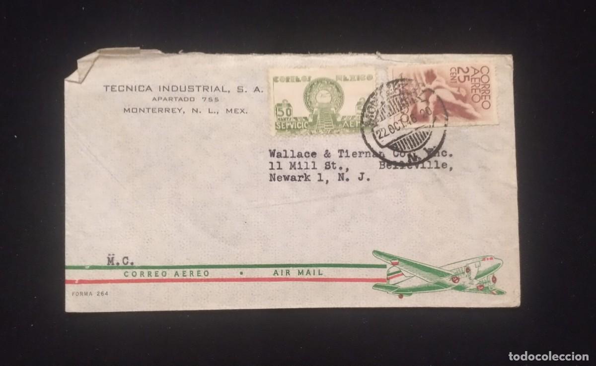 Sellos: TS) 1946 MEXICO, COVER SENT FROM MONTERREY TO NEW JERSEY, AIRMAIL,WITH THE AMERICA UNITED FOR FREEDO