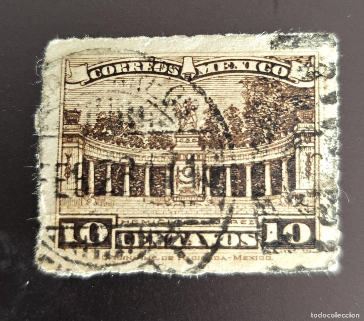 Sellos: SELLO USADO MEXICO 1923 Hemiciclo a Ju&aacute;rez - 10 CENTAVOS