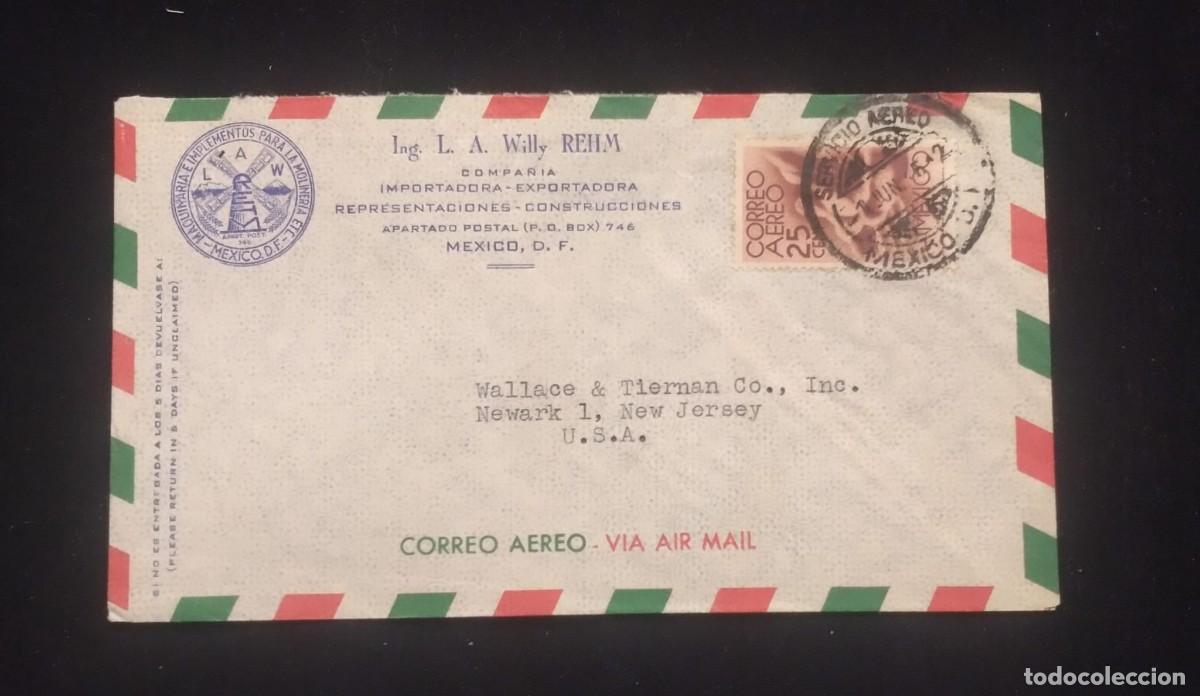 Sellos: TS) 1952 MEXICO, COVER SENT FROM MEXICO CITY TO NEW JERSEY, AIRMAIL, HOW AMERICA DEFENDS ITS FREEDOM