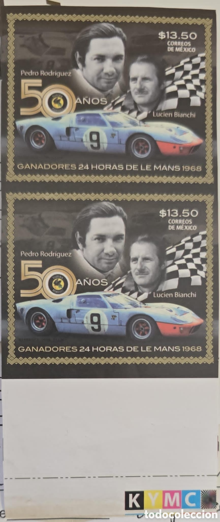 Sellos: CA)Mexico.2018. IMPERFORATE 50th Anniversary of the 1968 24 Hours of Le Mans Winners (Pedro Rodr&iacute;gue