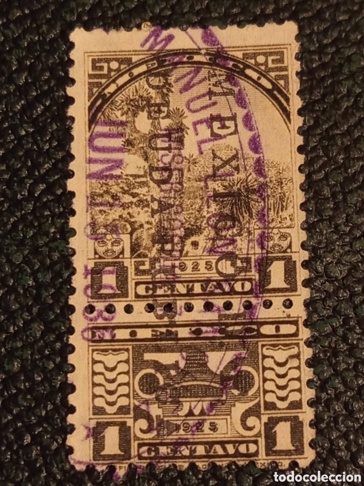 Sellos: M&eacute;xico 1925 - Fiscal Deuda P&uacute;blica 1c con Tal&oacute;n (Luchens #336)