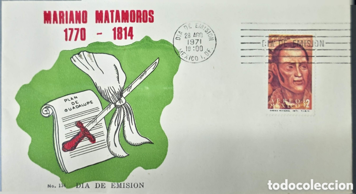 Sellos: CA)Mexico.1971 (issue date &ndash; &rdquo;28 A&Ntilde;O 1971 10:00&rdquo; indicates year 28 of the issue series, 1971, at 10: