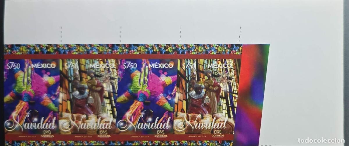 Sellos: O) 2021 MEXICO, IMPERFORATED, CHRISTMAS, PI&Ntilde;ATA, NEZAHUALCOYOTL CULTURE, PAIR MNH