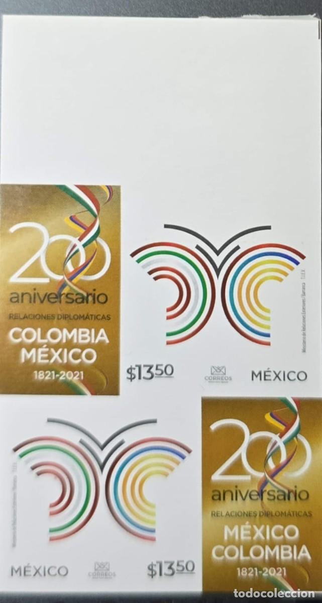 Sellos: O) 2021 MEXICO, IMPERFORATED, JOINT ISSUE, DIPLOMATIC RELATIONS MEXICO COLOMBIA, LOGO MINISTRY OF FO