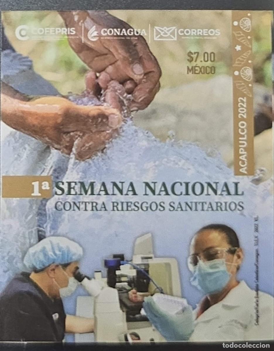 Sellos: O) 2022 MEXICO, IMPERFORATED, NATIONAL WEEK AGAINST HEALTH RISKS, PROTECTION AGAINST HEALTH RISKS,