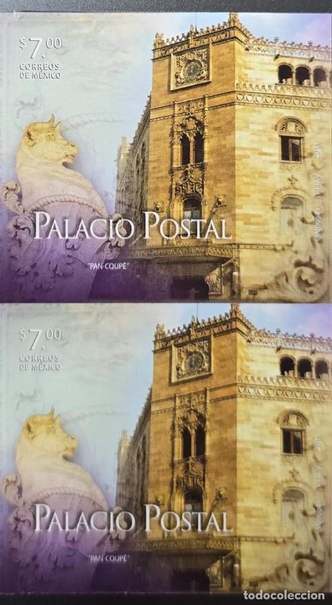 Sellos: O) 2011 MEXICO, IMPERFORATED, PANCOUPE POSTAL PALACE, ARCHITECTURE, LEON ORNAMENTAL ELEMENT, PAIR MN