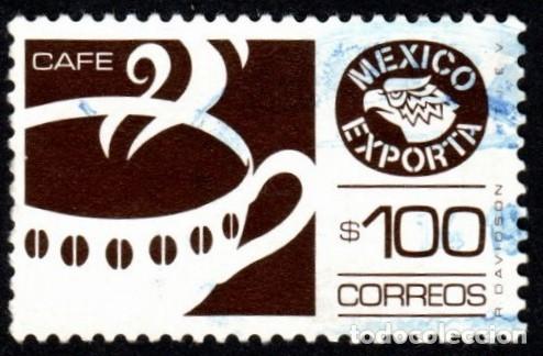 Sellos: M&eacute;xico. Exportaci&oacute;n Caf&eacute;. A&ntilde;o 1987 YT-1181D. Usado