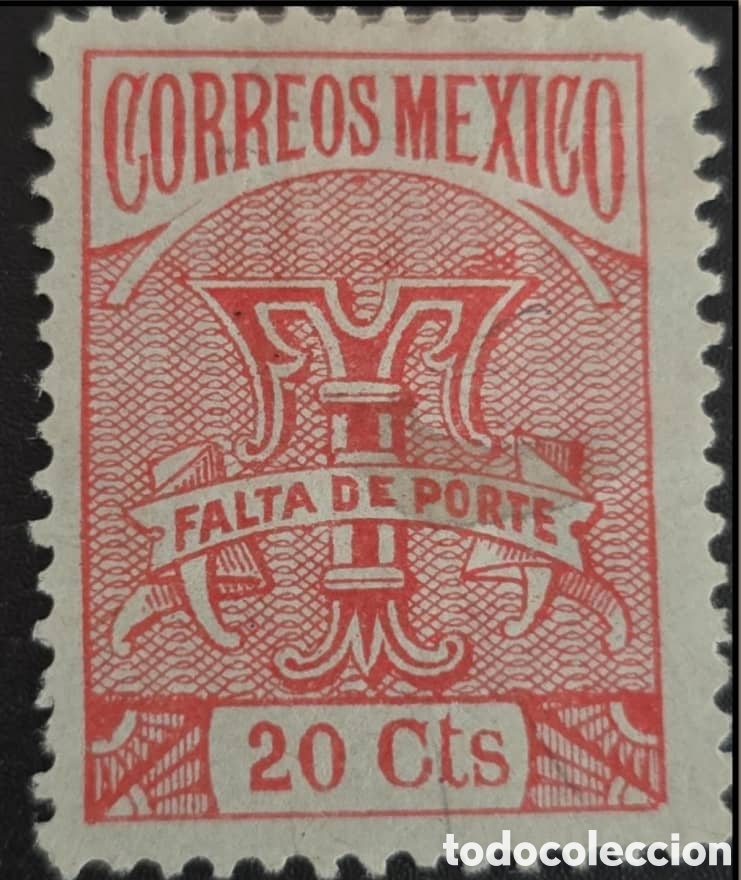 Sellos: CAJS)1890, Mexico Proof in red of the stamp known as Tasa or Falta de Porte (Postage Due)