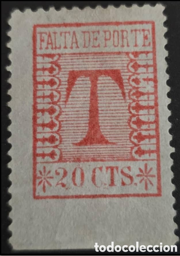 Sellos: CAJS) 1890, Mexico Proof in red of the stamp known as Tasa or Falta de Porte (Postage Due). 20 usd