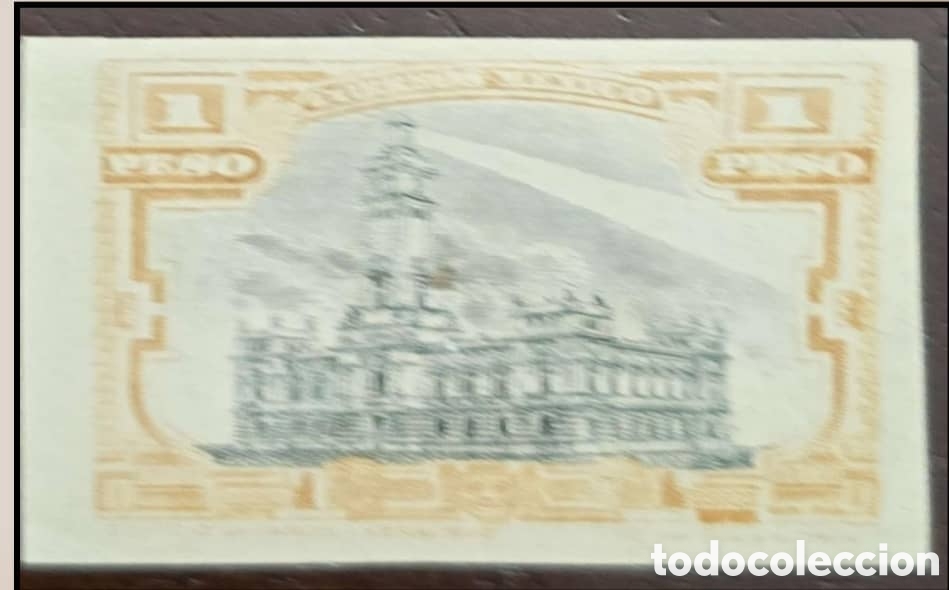 Sellos: CAJS)1915. Mexico. Proof of the center of 1 peso stamp of the Veracruz Lighthouse. 100 usd