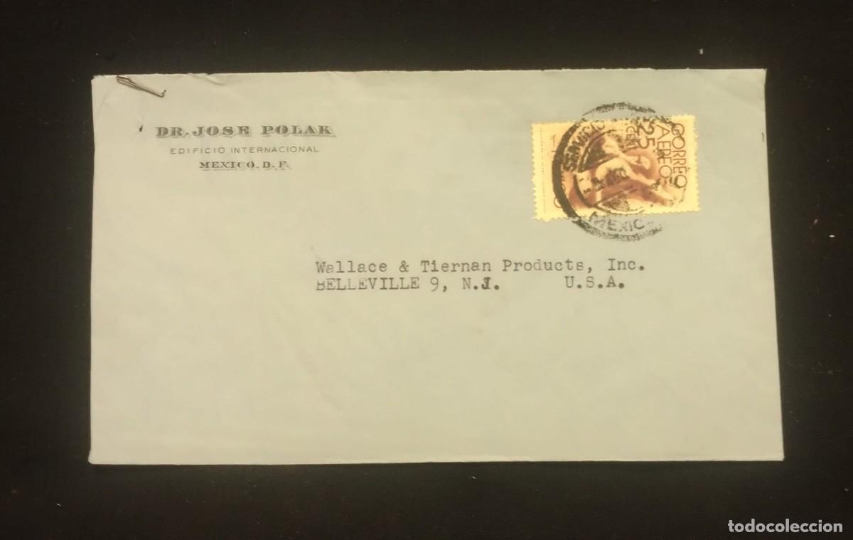 Sellos: TS) CIRCA 1947 MEXICO, AIRMAIL COVER SENT FROM DR. JOSE POLAR EDIFICIO INTERNACIONAL TO NEW JERSEY.