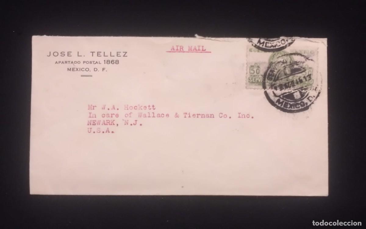 Sellos: TS) 1946 MEXICO, COVER SENT BY JOSE L. TELLEZ IN MEXICO CITY TO NEW JERSEY, AIRMAIL,WITH URUAPAN POT