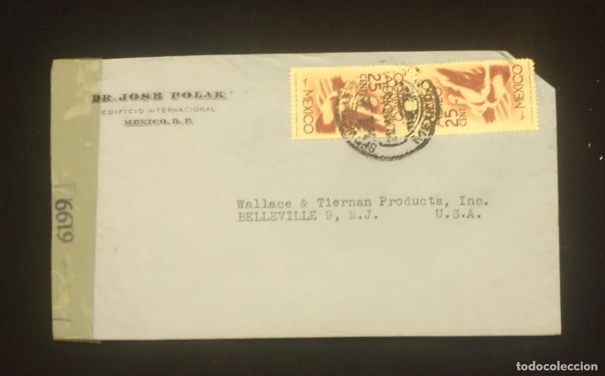 Sellos: TS) CIRCA 1950 MEXICO, COVER SENT FROM MEXICO CITY TO NEW JERSEY, AIRMAIL,WITH AMERICA UNITED FOR FR