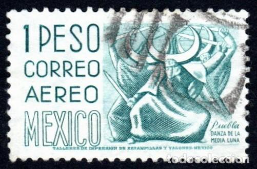 Sellos: M&eacute;xico. Danza de la Media Luna A&ntilde;o 1960. YT-PA183KB. Usado