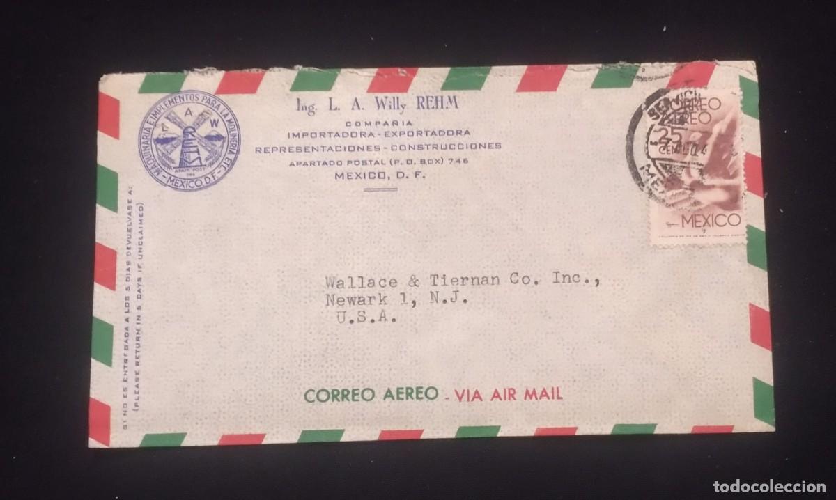 Sellos: TS) CIRCA 1955 MEXICO, COVER SENT BY INGENIEROS L. A. WILLY REHM IN MEXICO CITY TO NEW JERSEY,AIRMAI