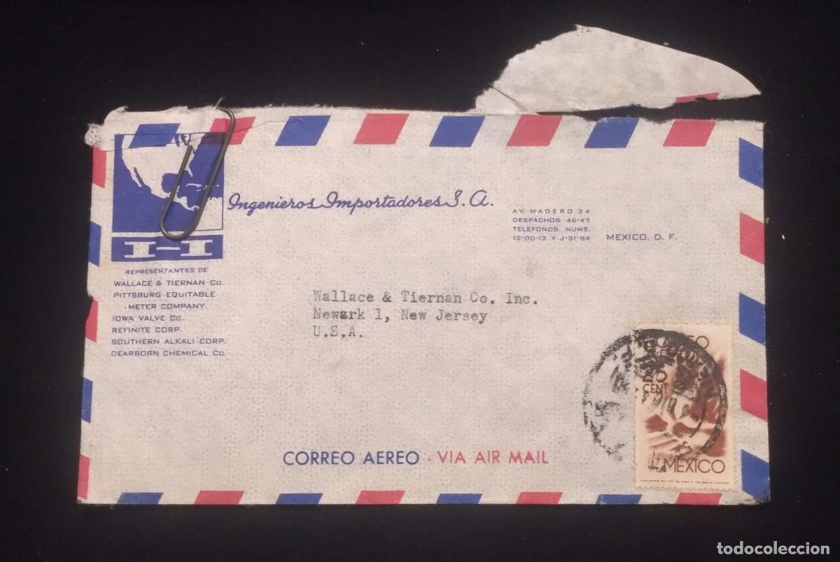 Sellos: TS) CIRCA 1948 MEXICO, AIRMAIL, COVER SENT FROM INGENIEROS IMPORTADORES S.A. IN MEXICO CITY TO NEW J