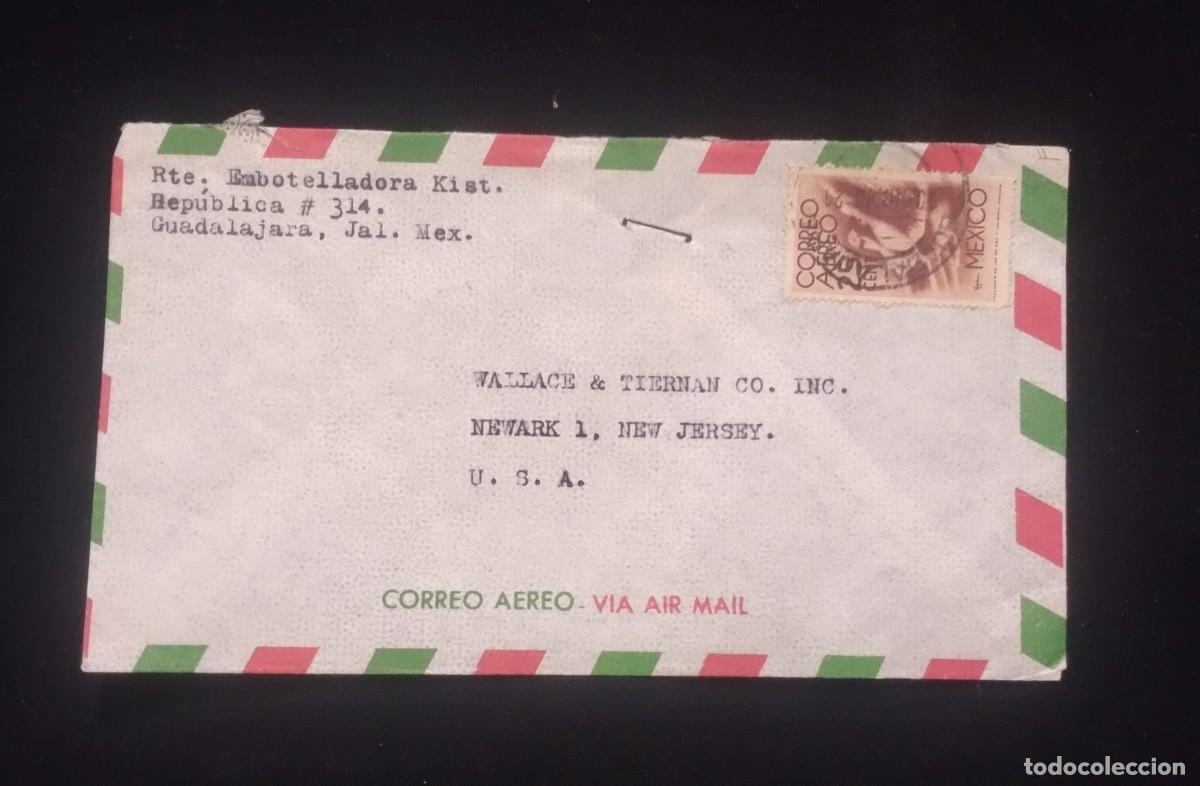 Sellos: TS) 1947 MEXICO, AIRMAIL, COVER SENT FROM THE KIST. BOTTLING PLANT IN GUADALAJARA TO NEW JERSEY, WIT