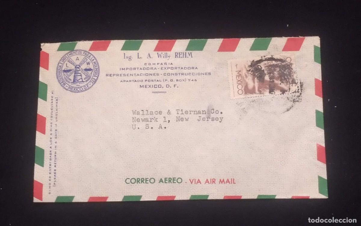 Sellos: TS) CIRCA 1954 MEXICO, COVER SENT FROM MEXICO CITY TO NEW JERSEY, AIRMAIL, WITH AN AMERICA UNITED FO